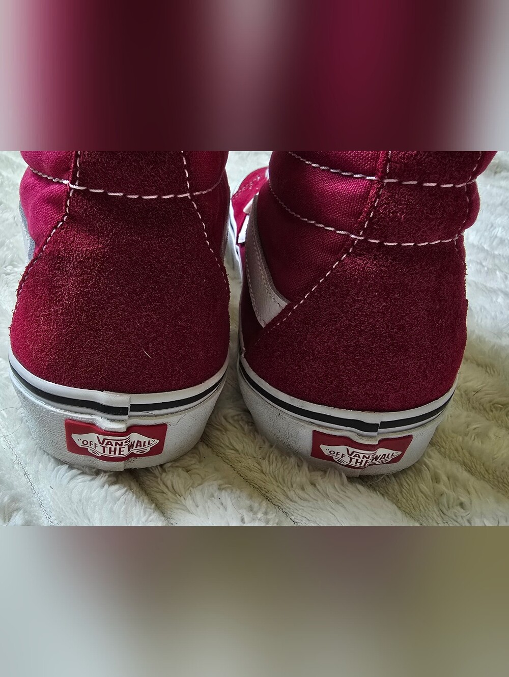 Vans Sk8-Hi Maroon Pink Magenta High Top Skate Shoes Womens Size 9.5 - Picture 8 of 10